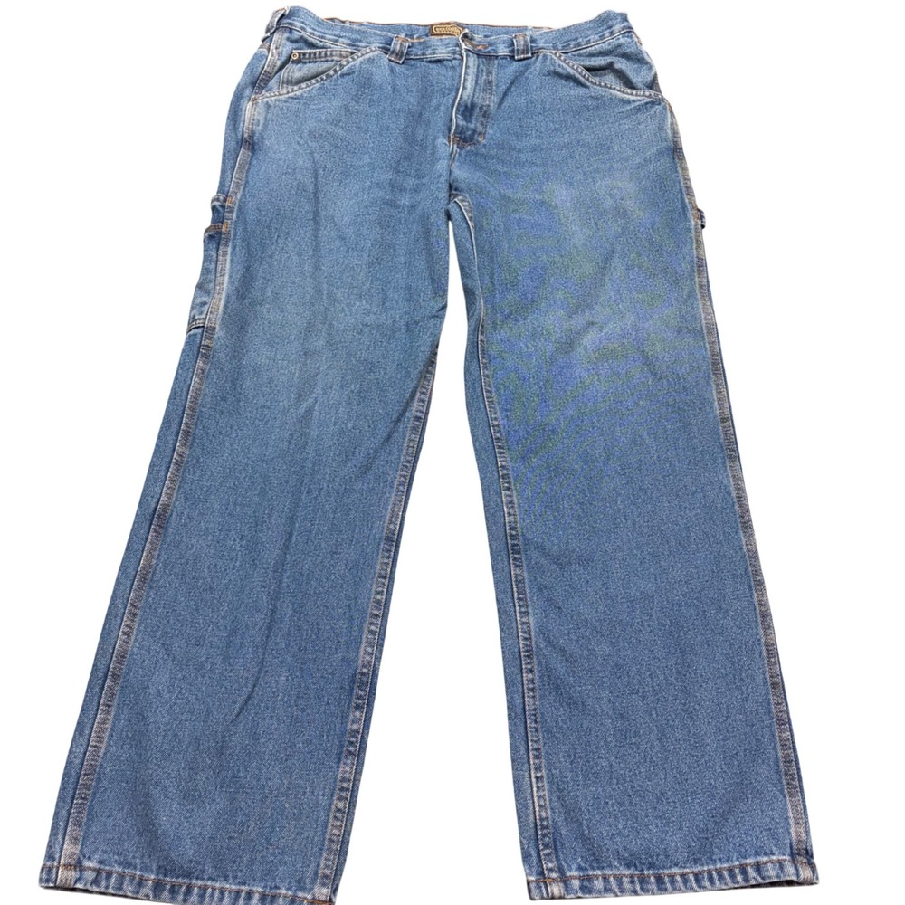 CE Schmidt Workwear Mens Carpenter Jeans Blue Denim Utility Pants 36x30 RN 98826